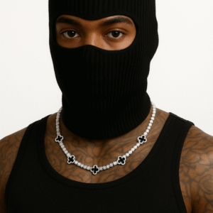 Black Clover Moissanite Tennis Chain Male