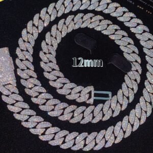 12mm Cuban Link Bracelet Moissanite